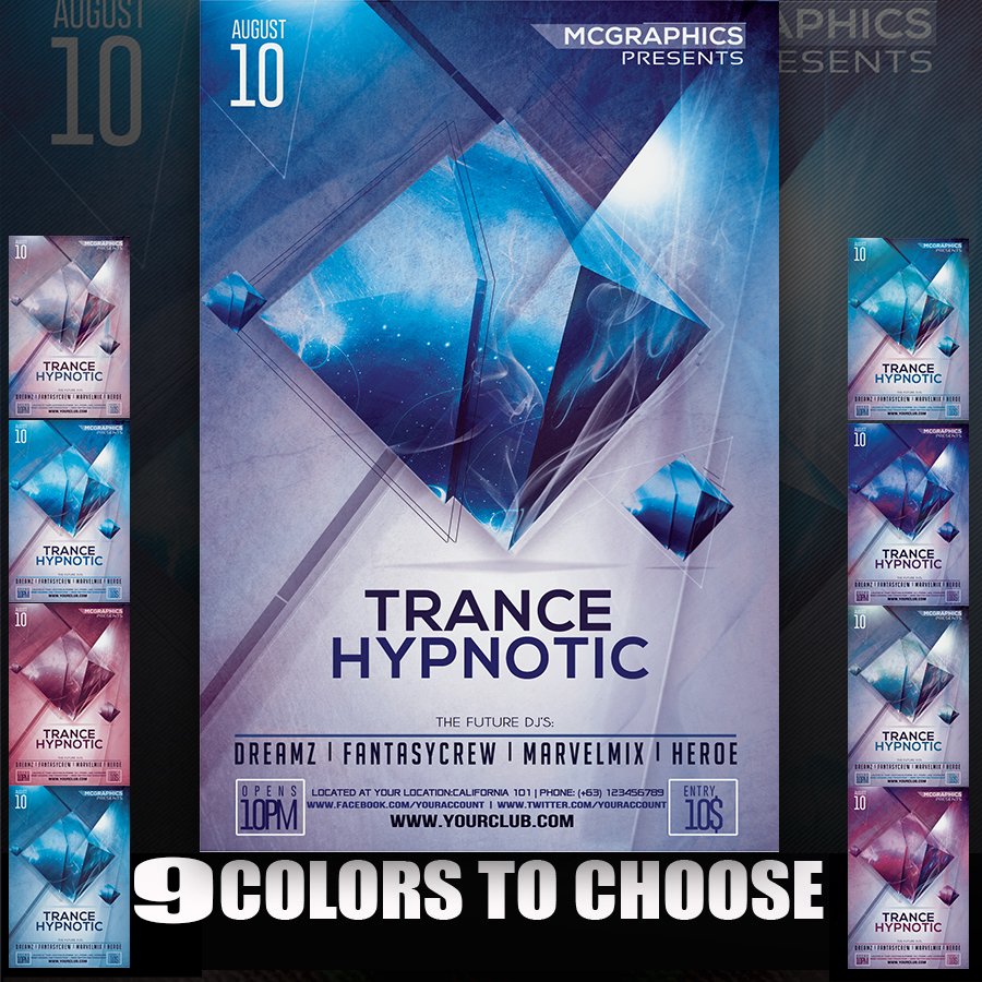 TRANCE HYPNOTIC FLYER TEMPLATE