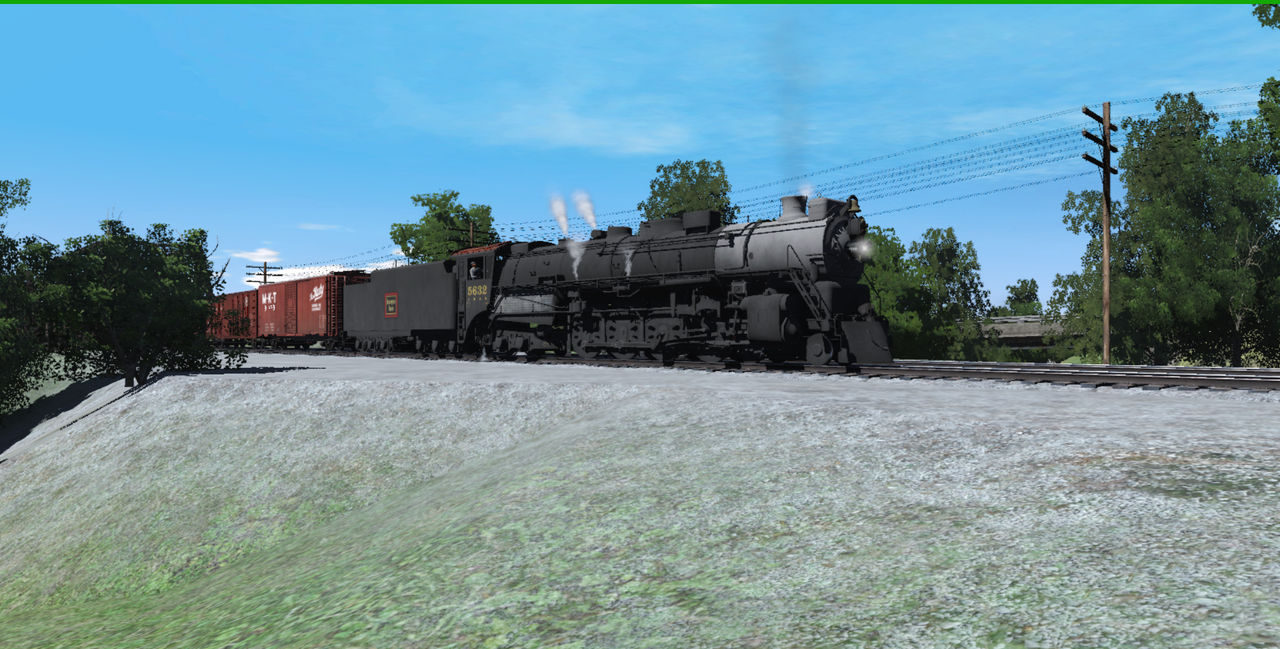5632in Burlington Route Number 5632 with a long freight by Windowsandtrainzfan ...