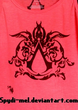 Hand Drawn Assassins Italian Symbol on a tank top