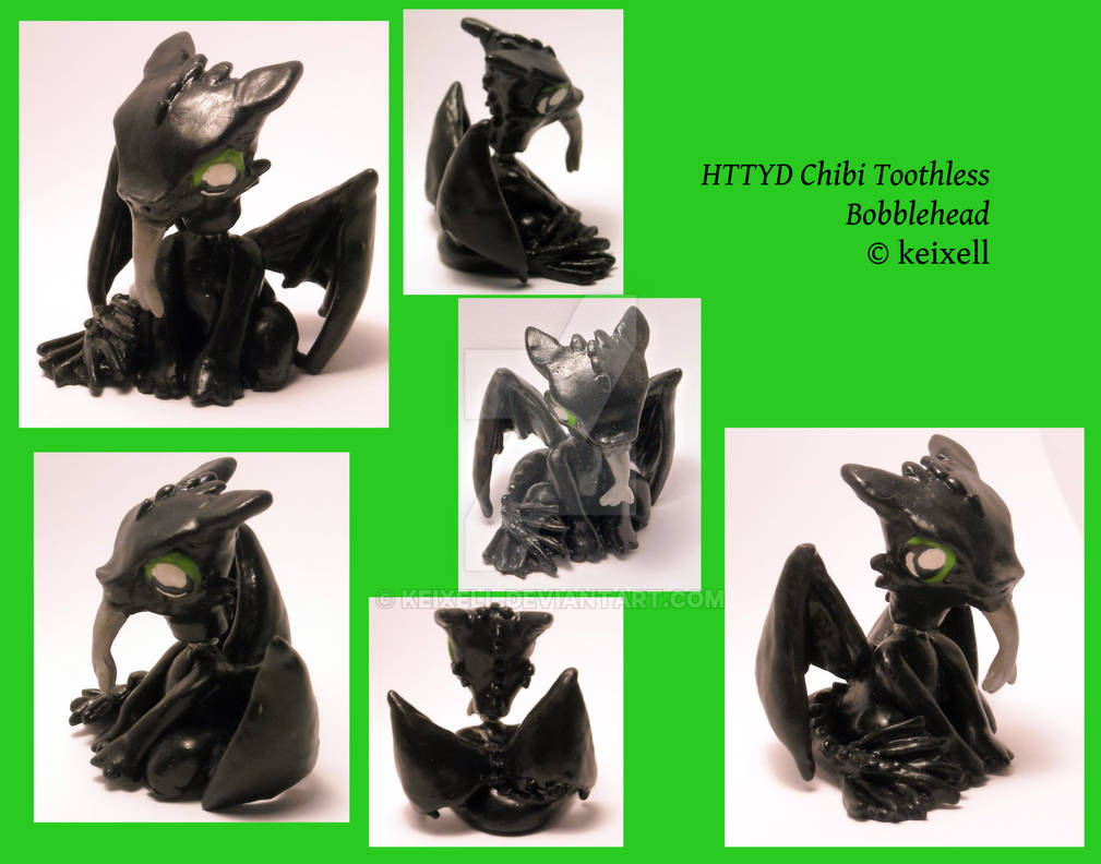 HTTYD Chibi Toothless Bobblehead by keixell on DeviantArt