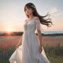 Young Girl on White Dress IV - DreamShaper