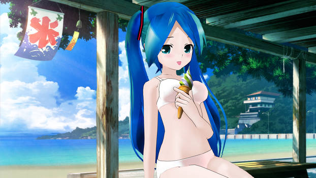 White bikini_MMD Hatsune Miku Lat Model