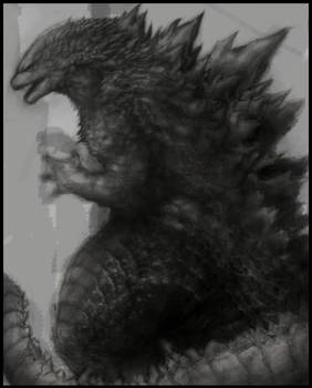 Legendary Godzilla full body sketch