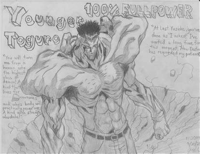 Younger Toguro at 100% Full Power Pencil Sketch