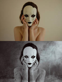 Pierrot Self Portrait Before and After