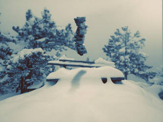 Surreal Winter-Jenga photomanipulation