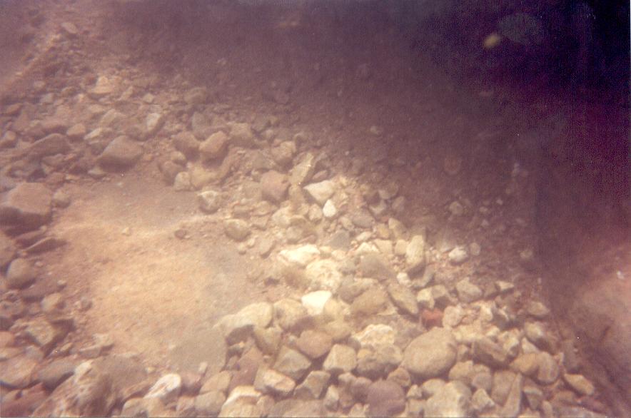 some rocks underwater