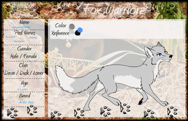 Fox Warriorz: Snowstorm ref.sheet