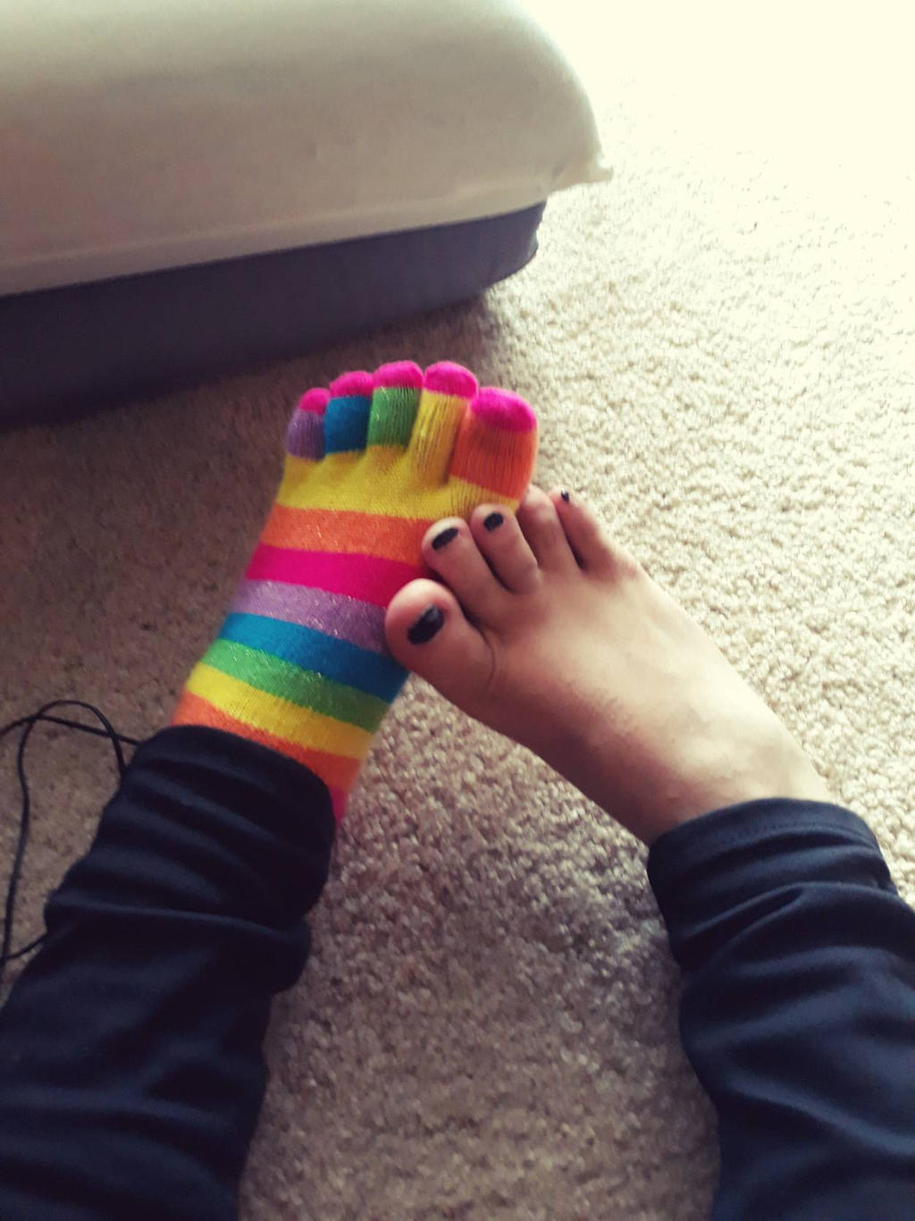 Rainbow toe socks!! by Al3xis117 on DeviantArt