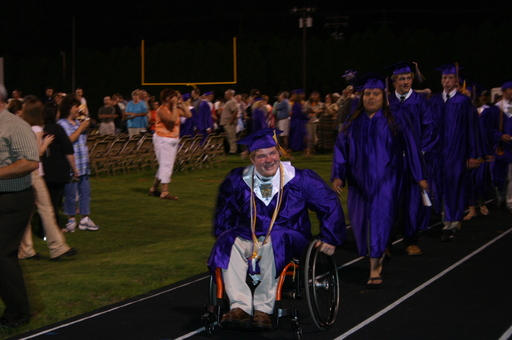 he walked across the stage