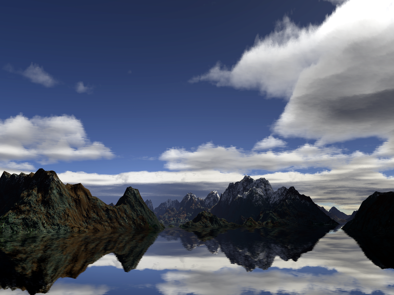 Mountains in so calm water