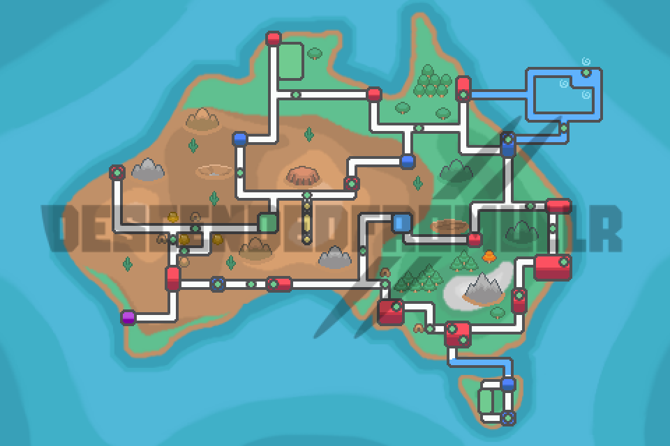 Australia Pokemon Region/Fly Map - HG/SS Styled by DescendedFromUllr on ...