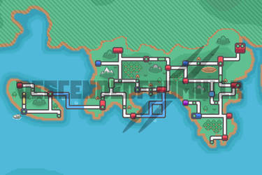 Wales Pokemon Region/Fly Map - HG/SS Styled