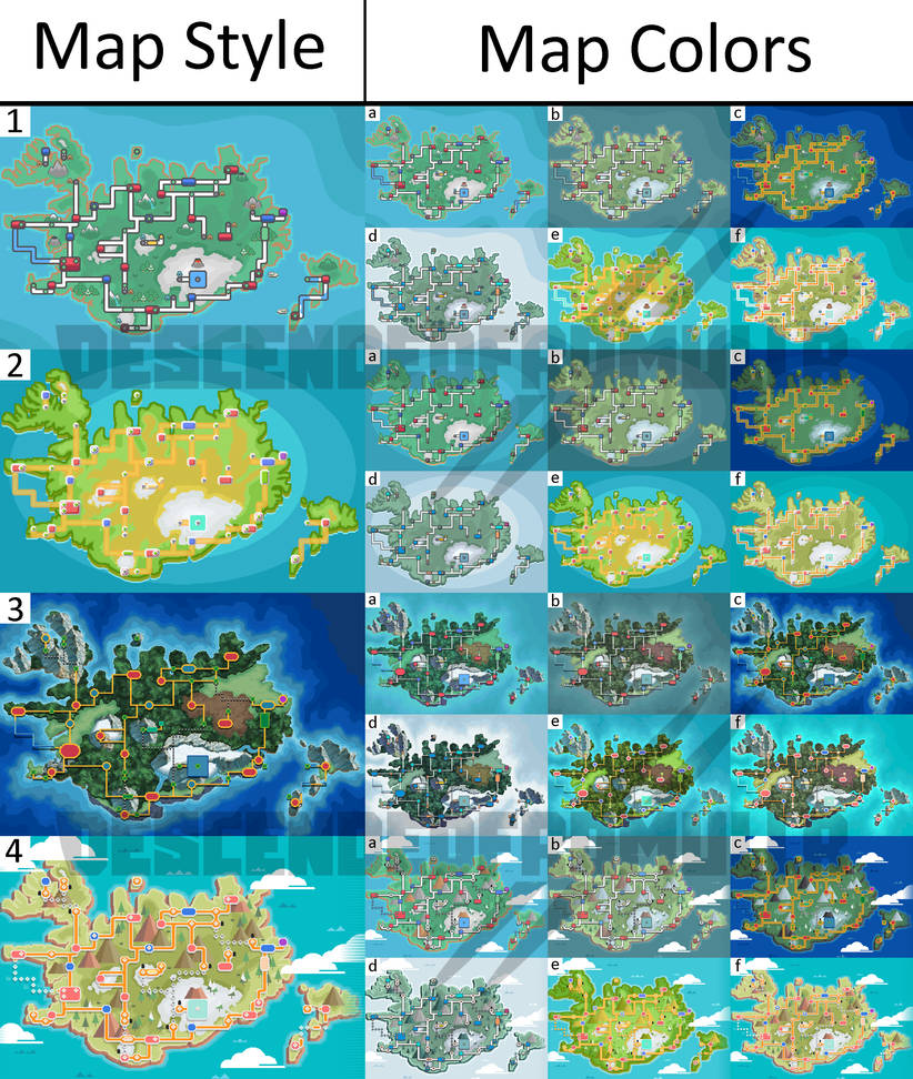 4 Styles for Region Maps by DescendedFromUllr on DeviantArt