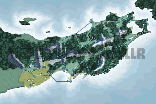 Commissioned Tohoku Region Map B/W Mr Buddy Style