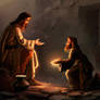 Jesus Helping A Beggar, Digital Art v2