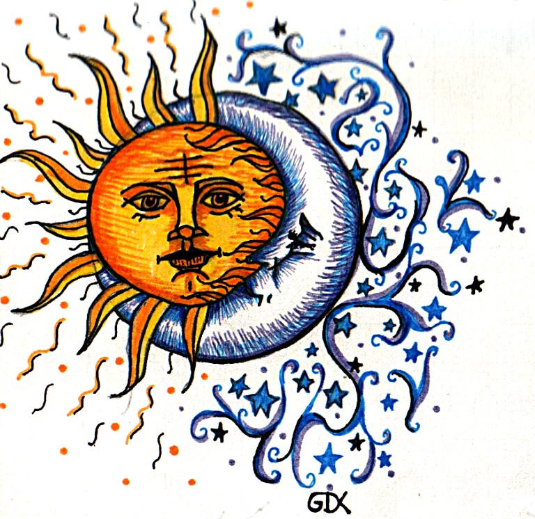 Карта солнца и луны. Солнце эскиз. Солнце и Луна. Стилизованное изображение солнца. Символ солнца и Луны.