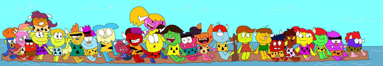 Cavemonsters riding on a raft by ChloeDH1001 on DeviantArt