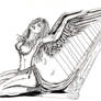 Harpy and the Harp Tattoo art