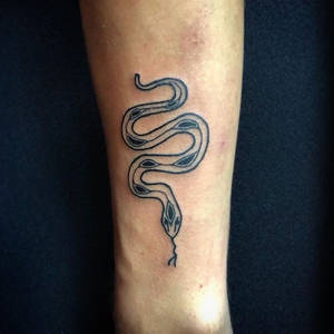 Snake tattoo.