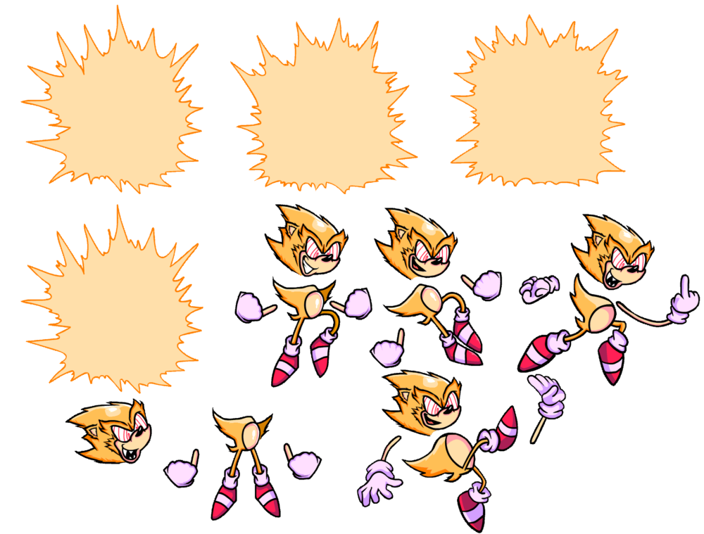 FNF Vs Sonic EXE 3.0 Fleetway Version 1 Sprites 