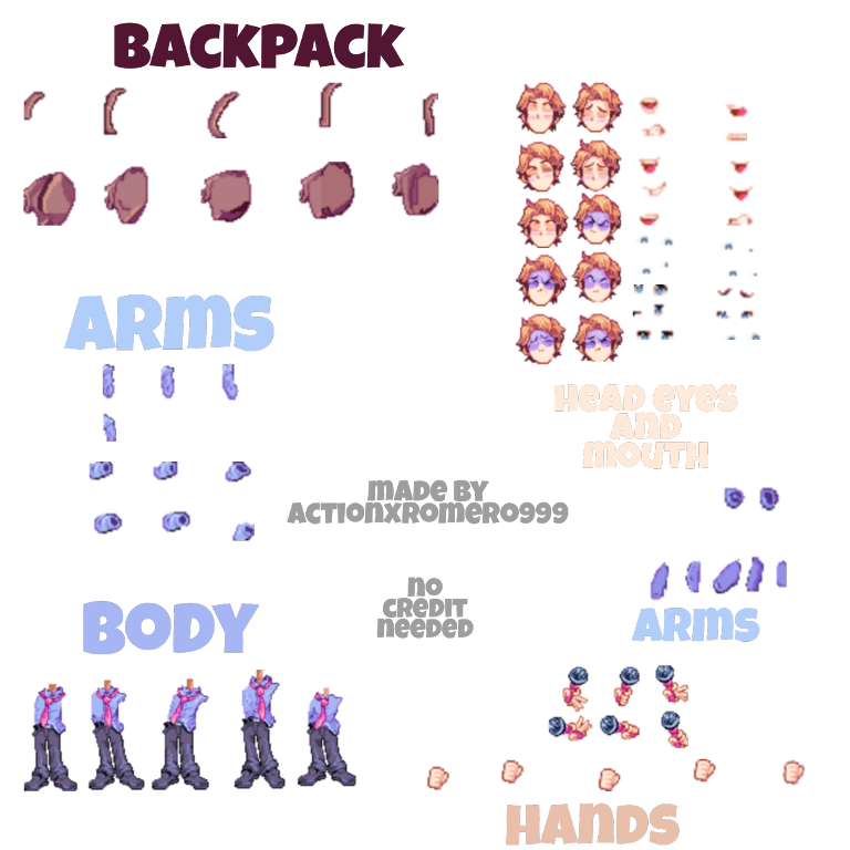 Senpai FNF Body Parts by SonicJrthecoolest on DeviantArt