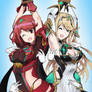 Pyra and Mythra Tickled (colored)