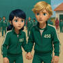 Marinette and Adrien in Squid Game