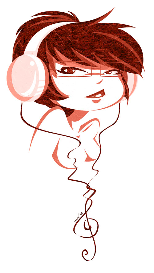 Girl with Headphone