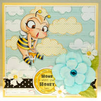 Bee Girl Rubber Stamp