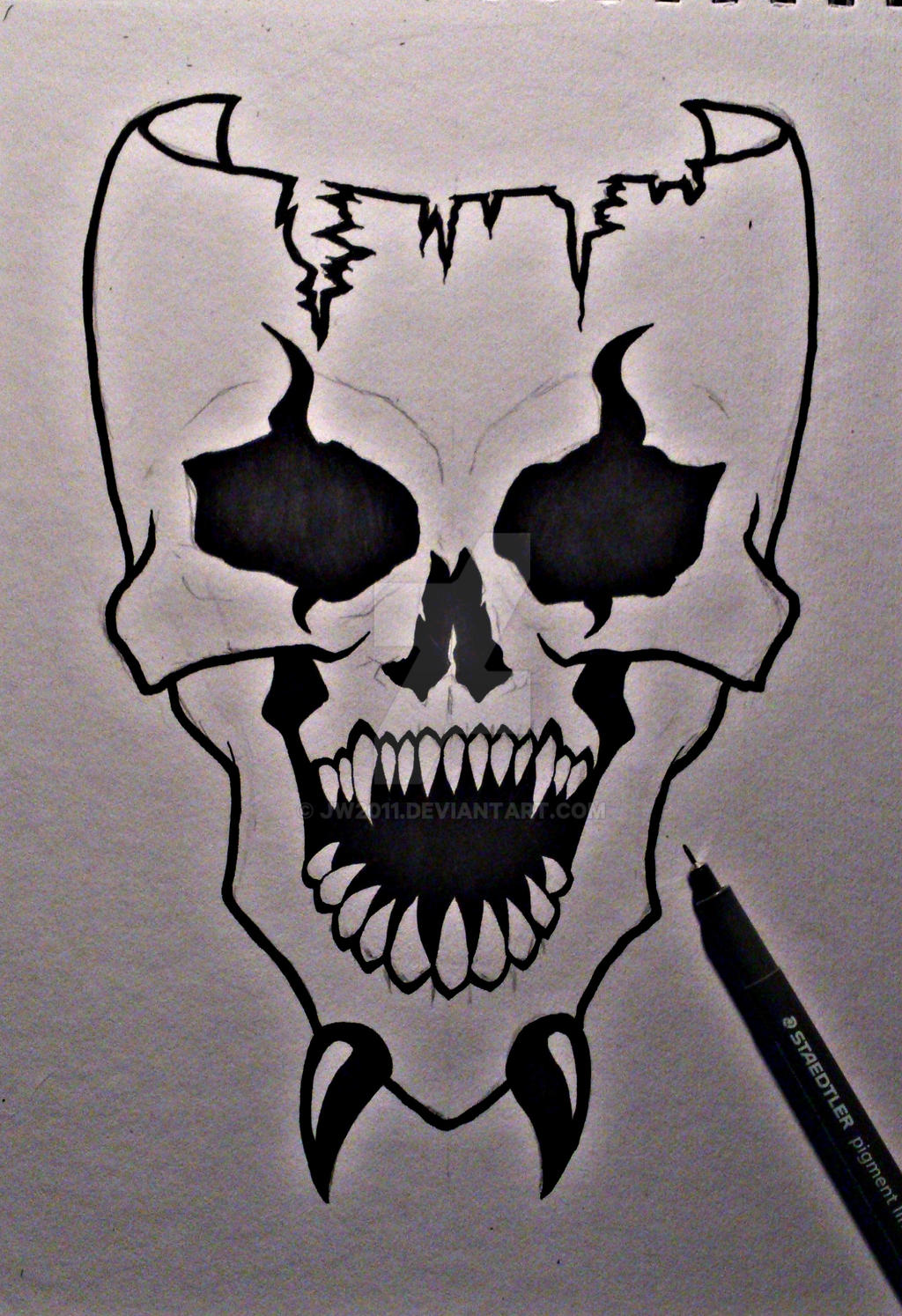 Scary Skull Mask Drawing by JW2011 on DeviantArt