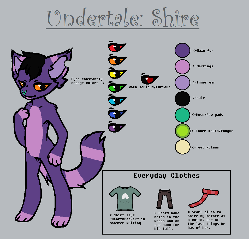 Undertale Oc Shire The Monster Cat New Ref By.