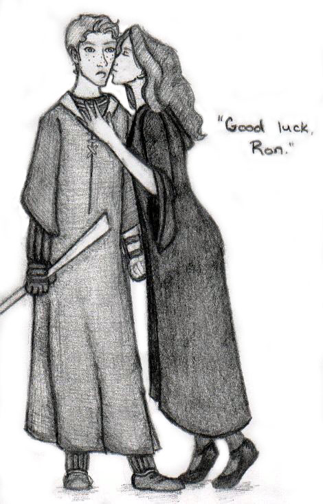 hermione and ron kiss