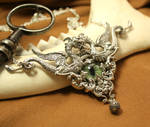 Chinese Dragons Evil Eye Necklace by byrdldy