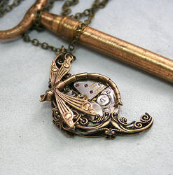 Victorian Steampunk Dragonfly Necklace