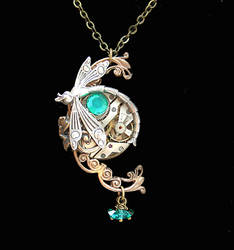 Victorian Steampunk Dragonfly Necklace Variation