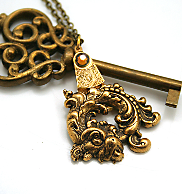 Steampunk Necklace Chinese Dragon