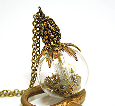 Steampunk Necklace Perfume Bottle