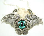 Gothic Necklace Evil Eye Griffons by byrdldy