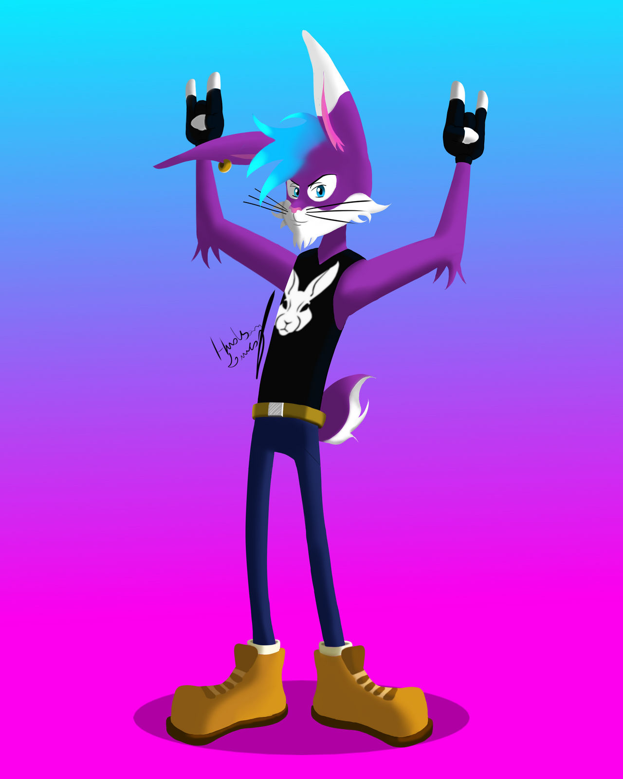 rocker rabbit by Hudsonlucasart on DeviantArt