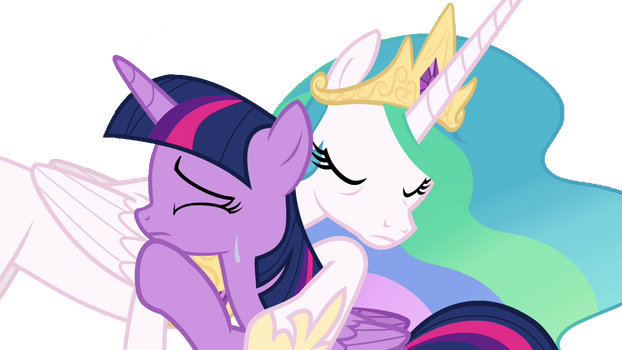 Twilight hugging Celestia Vector