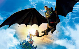 Hiccup Riding Toothless by snowflake