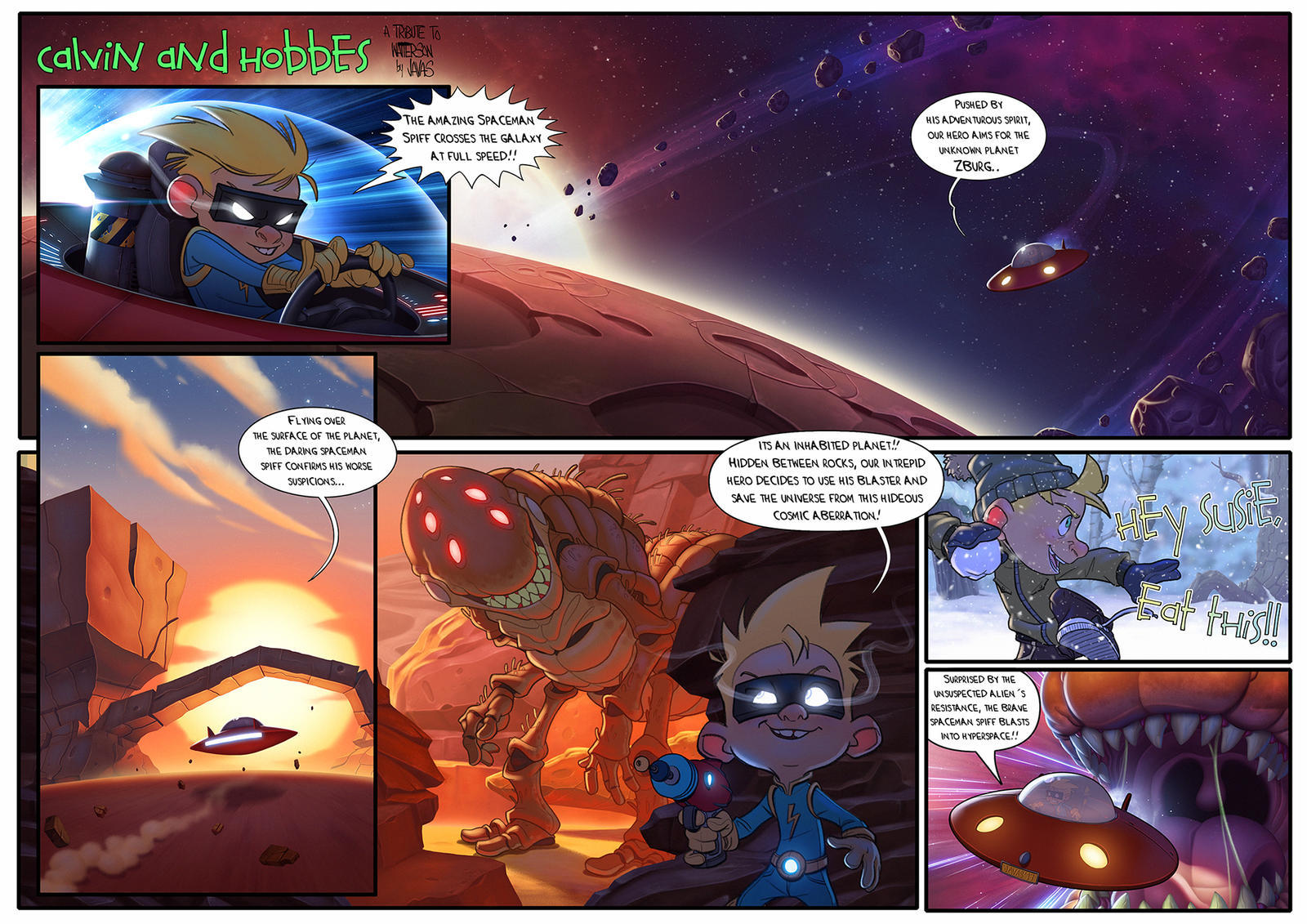 Spaceman Spiff Crawling Calvin and Hobbes Tribute: Spaceman Spiff by Javas on DeviantArt