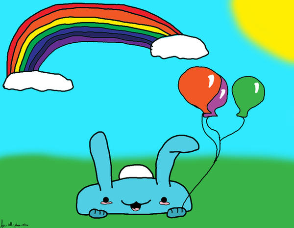 Rainbow Rabbit Deviantart Rainbow Bunny by For-All-These-Times on DeviantArt