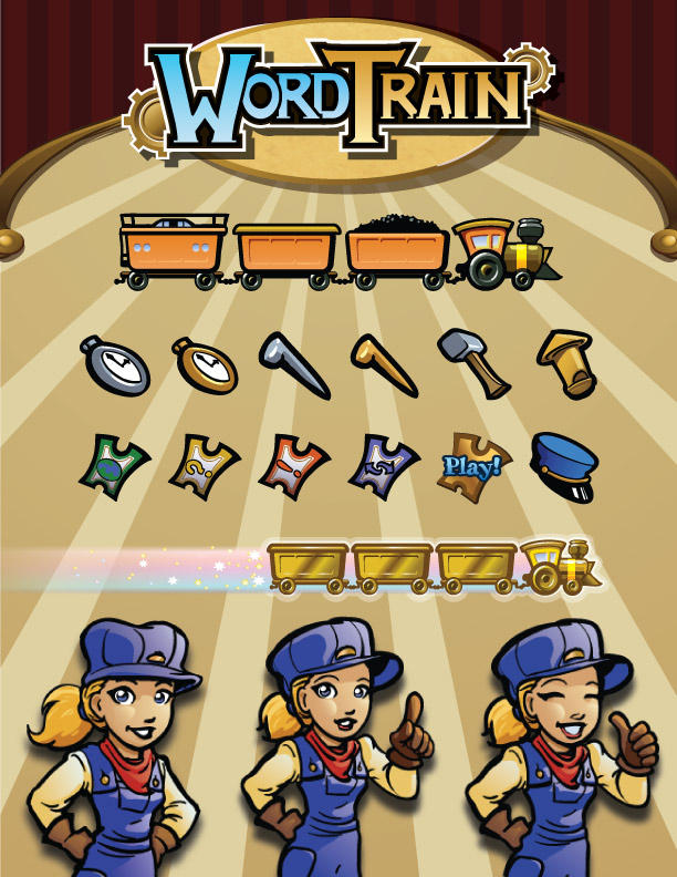 Icons and 2D Art for Word Train