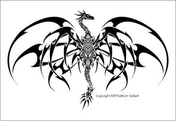 Kat Dragon Tattoo Vector