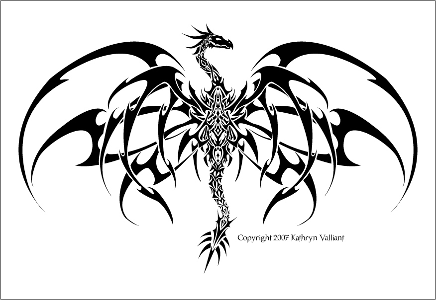 Kat Dragon Tattoo Vector