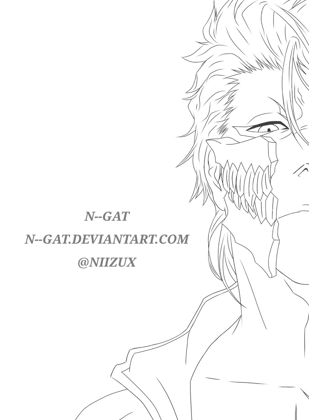 Bleach Grimmjow lineart by: N--GAT