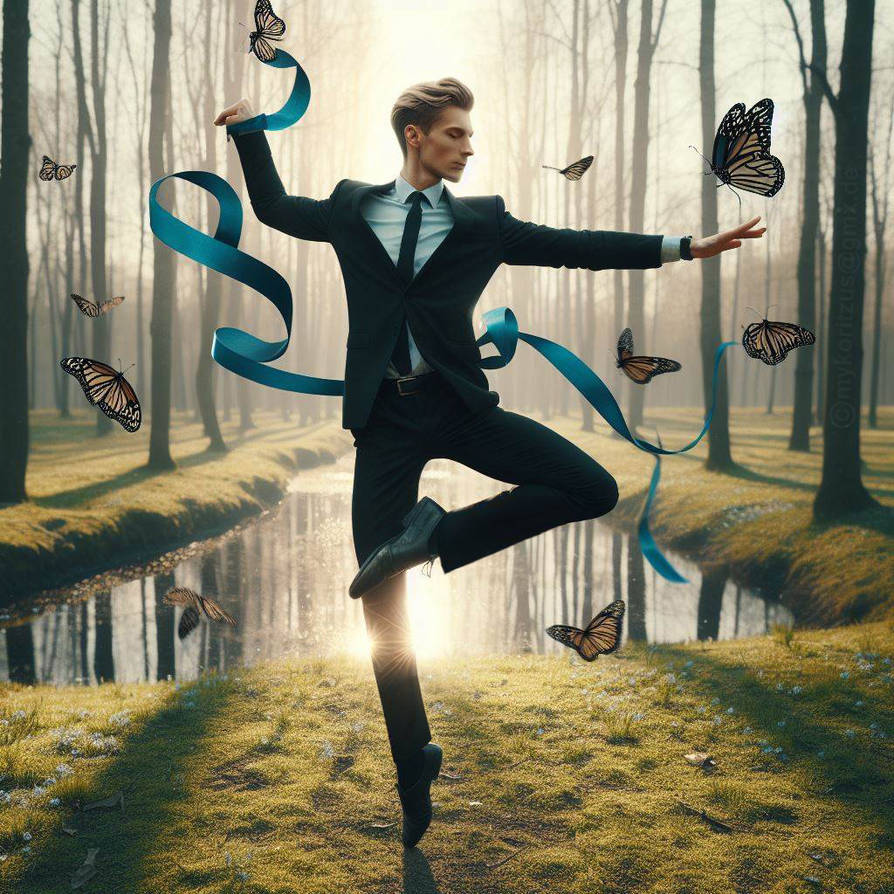 Handsome man in suit dancing with ribbon 3 by Quark22 on DeviantArt