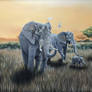 A Traveling Family African Elephants